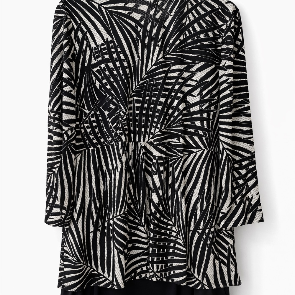 R&M Richards 18W Black White Layered Jacket Dress Plus Size Elegant - Picture 2 of 3